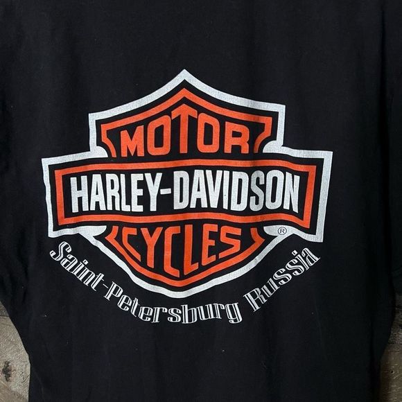 VTG Harley Davidson St Petersburg Russia T Shirt Medium - Picture 1 of 5